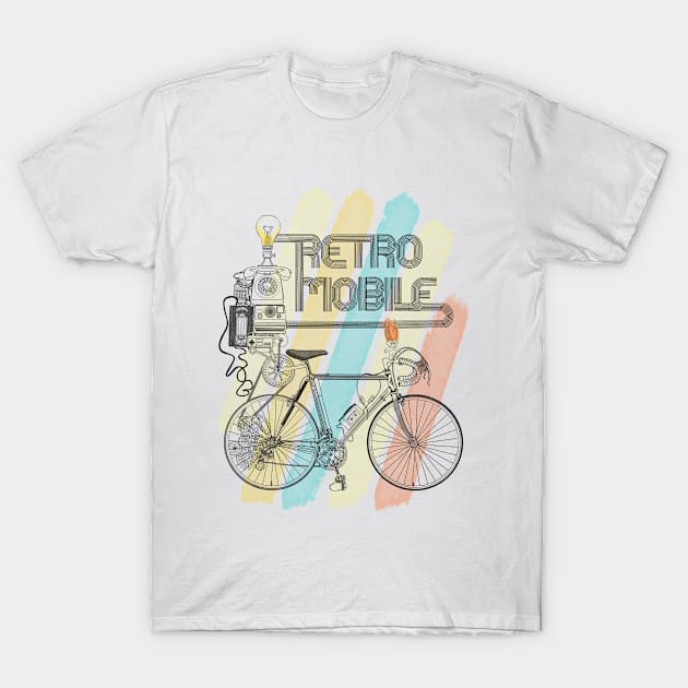 Retro Mobile T-Shirt by Marike Korting Art